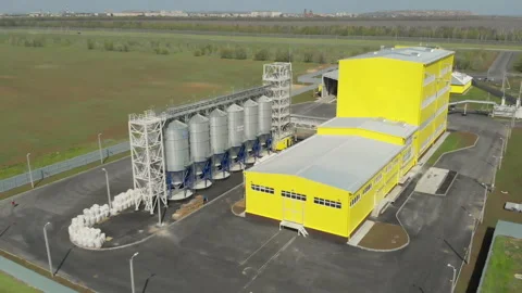 General plan, aerial view of the enterprise for the production and storage of Stock Footage 133204719