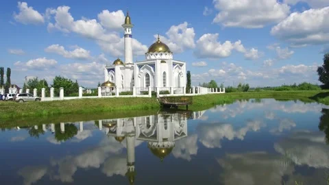 General plan of a beautiful mosque. Video stock 139711136