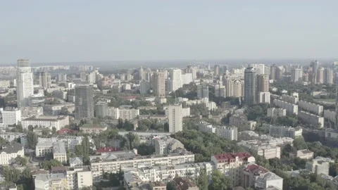 The general plan of the city center of Kyiv. Ukraine. Summer. Aerial Stock Footage 200988834