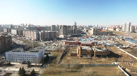 General plan of the city from a high point Stock Footage 64369672