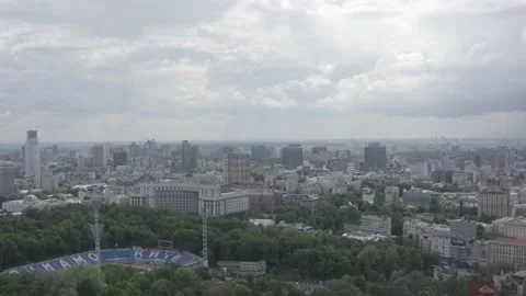 General plan of the city of Kyiv. View of the right bank. City center. Summer. Stock Footage 219957606