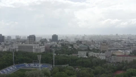 General plan of the city of Kyiv. View of the right bank. City center. Summer. Stock Footage 219957609