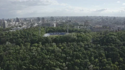 General plan of the city of Kyiv. View of the right bank. City center. Summer. Stock Footage 219957661