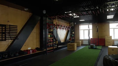 General plan of the hall in crossfit Stock Footage 75025420