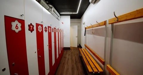 General plan of the locker room Stock Footage 115985578