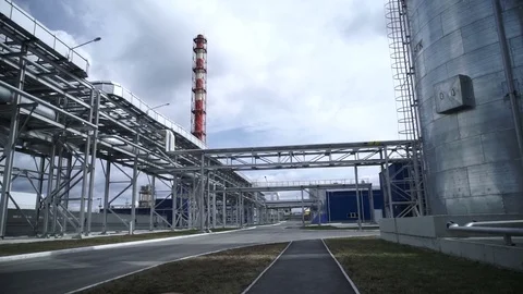 General plan of power station Stock Footage 75489578