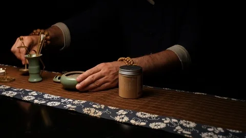 General plan for the preparation of incense Stock Footage 107822493