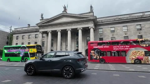 General Post Office - Double Decker Buses on O'Connell Street Dublin Ireland Stock-Footage 338223708
