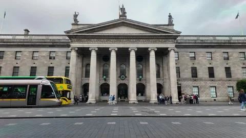 General Post Office Dublin - Commuter Traffic on O'Connell Street Stock-Footage 338223712
