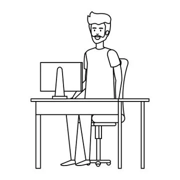 General practitioner in consulting room Stock Illustration