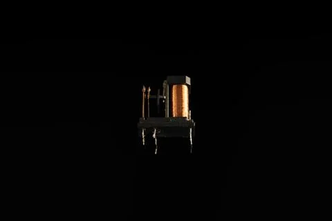 General purpose power PCB relay with DC coil without casing. Electrical relay Stock Photos