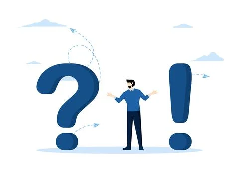 General question concept illustration of exclamation mark and question mark Stock Illustration
