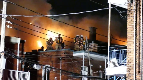 General scene of fire Stock Footage 115934607