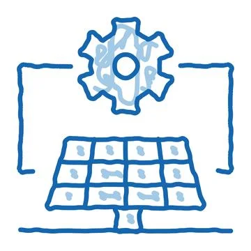 General solar setup doodle icon hand drawn illustration Ilustración de archivo