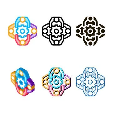 General solution variety icon vector outline Stock Illustration