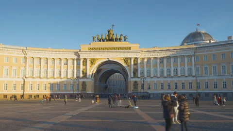 General Staff building, Palace Square in St Petersburg, Russia Stock Footage 200717608