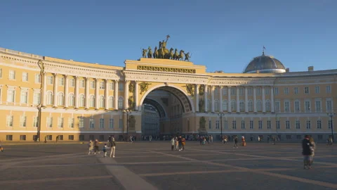 General Staff building, Palace Square in St Petersburg, Russia Stock Footage 201588596