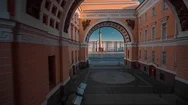 General Staff Triumphal Arch, Saint Petersburg, Russia Stock Footage