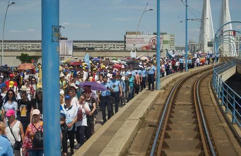 General strike, third week, Romanian teachers, protest, Bucharest, Romania 库存照片