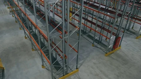 General top view rack in an empty logistics center Stock Footage 104250837
