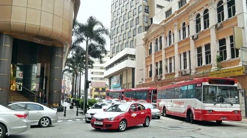 General traffic view of Kuala Lumpur nearby Petaling Street in Malaysia. 動画素材 80903991