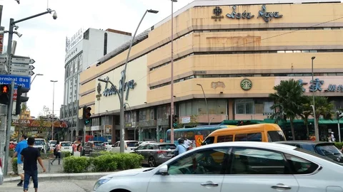 General traffic view of Kuala Lumpur nearby Petaling Street in Malaysia. Stock Footage 109028897
