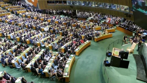 General view of the of 71st session of the United Nations General Assembly Vidéo 71645219