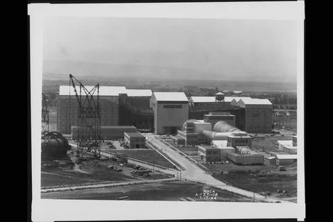 General view of Ames Subsonic 40x80ft wind tunnel from atop of the Moffett .. Stock Photos