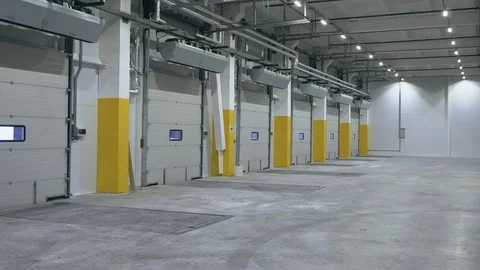General view of the automatic gate inside the logistics center Stock Footage 104250686