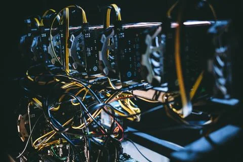 General view of the bitcoin farm Stock Photos