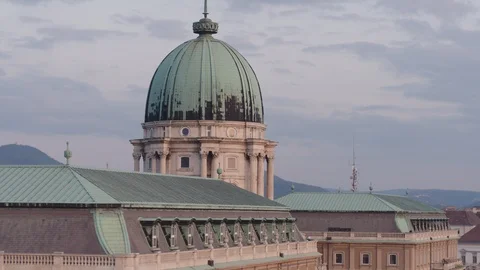 General view of the Budapest Royal Palace and the Danube river - 4K drone video Stock-Footage 99295334