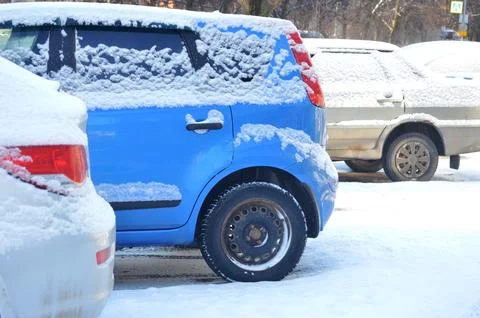 General view of the car in winter Foto stock
