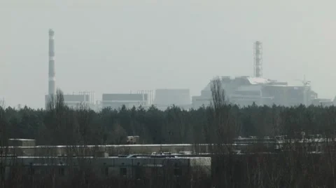 General view of Chernobyl nuclear power plant Stock Footage 59770169