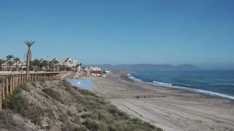 General view of the coast of a beach in retamar in almeria spain 库存影片 232184518