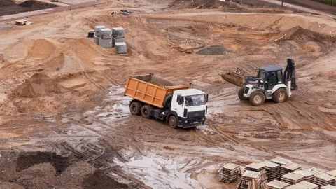 General view of the construction site of a residential area in the city Video stock 108515371