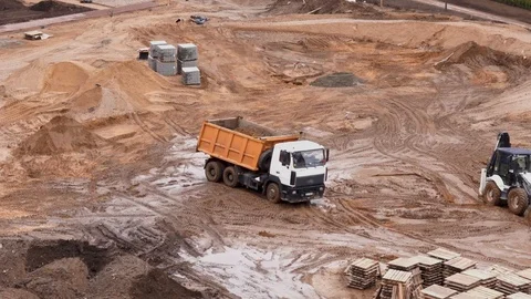 General view of the construction site of a residential area in the city - Vídeo Stock 109171027