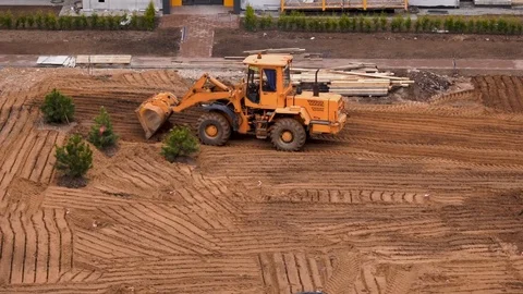 General view of the construction site of a residential area in the city Stock Footage 109541369