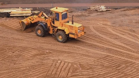 General view of the construction site of a residential area in the city - Stock Footage 109544307