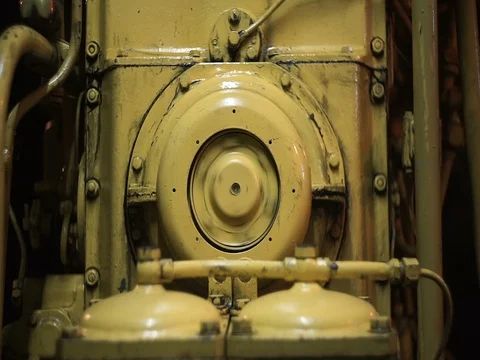 General view of a diesel engine with end face Stock Footage 71871602