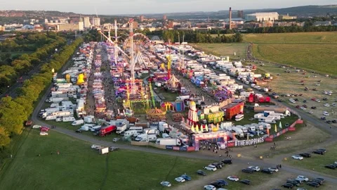 General view of the Hoppings, Newcastle upon Tyne, England Stockbeeldmateriaal 244726915