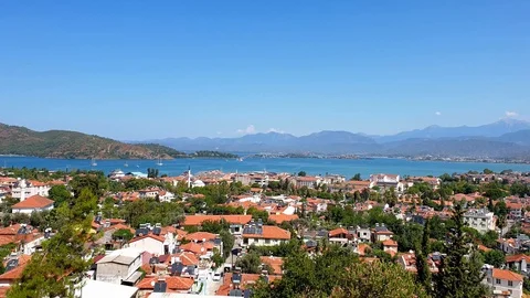 General view of Kas which is most popular vocation in Turkey Video stock 128973243