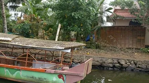 General view of Kerala backwaters 스톡 동영상 77099994