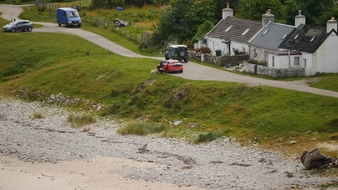 General view of Melness / Talmine Sutherland Scotland UK Stock Footage 101871342