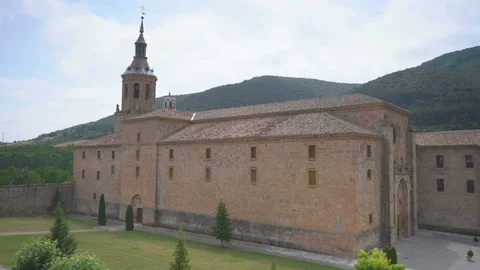 General view of the Monastery of Yuso, San Millan de la Cogolla, La Rioja, Spain Stock Footage 133008704