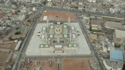 General view of Mosque in Africa, Dakar, Senegal Stock Footage 219242518