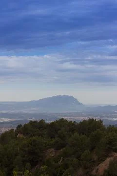 General view of the Mountain of Montserrat Stock Photos