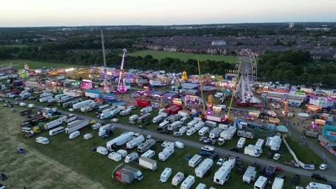 General view of the north end of the Hoppings, Newcastle upon Tyne, England Stockbeeldmateriaal 244733580