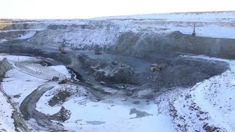 General view of the open pit mining. Mining industry. Stock Footage 122213093