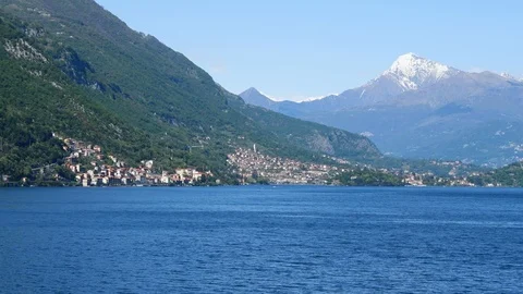 General view on part of the lake of Como Stock Footage 113916763