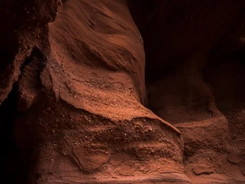 General view of the reddish caves of Can Riera very similar to the Antelope c Foto stock